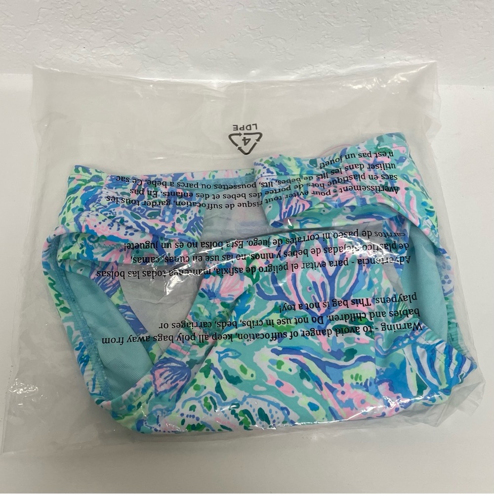 NWT Lilly Pulitzer Surf Blue Bikini Agnes Bandeau Top & Clancy Bikini Bottom Sz8 - Picture 4 of 7